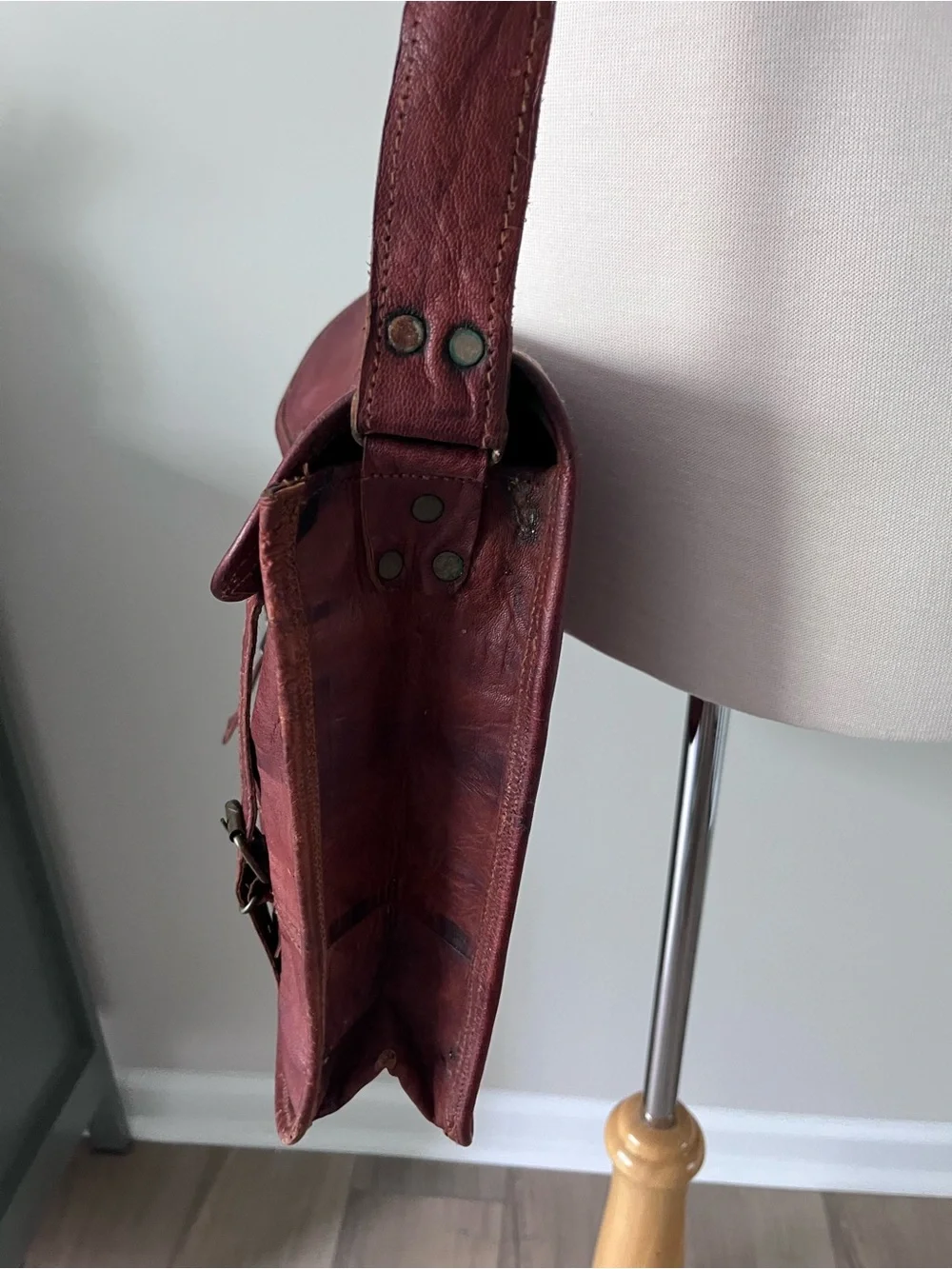 Vintage Rustic Leather Messenger Bag Satchel Laptop Briefcase Crossbody